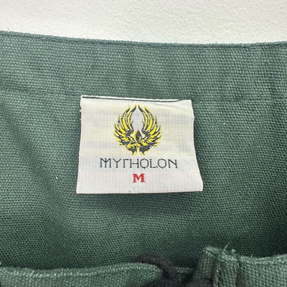 Mytholon Medieval Renaissance Dark Green Cotton Twill Lace Up Bodice - Picture 3 of 8